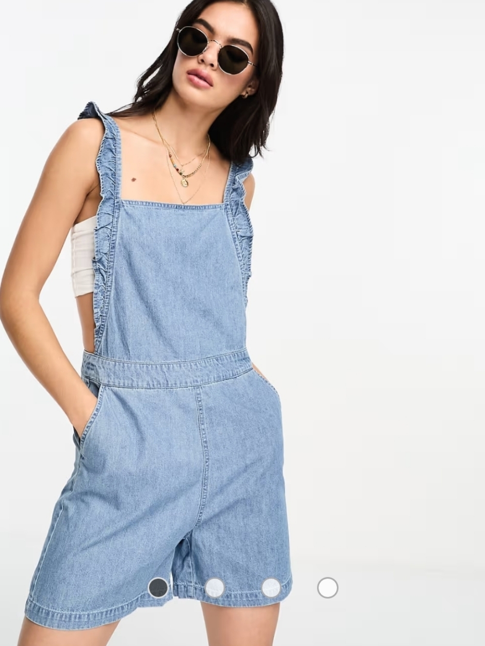 Denim Blue Women's Overall Shorts